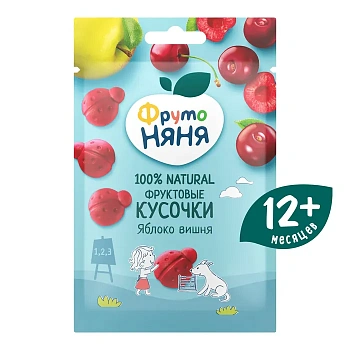 Фруктовые кусочки Фрутоняня яблоко и вишня Божьи коровки б/сахара 15 г 12+
