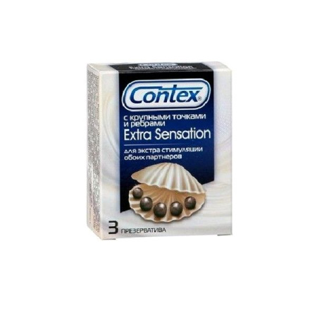 Презервативы Контекс № 3 Экстра сенсейшен с крупными точками и ребрами