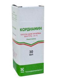 Кордиамин капли для приема внутрь 250 мг/мл 30 мл