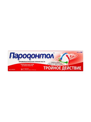 Зубная паста Пародонтол тройное действие мята без фтора 124 г