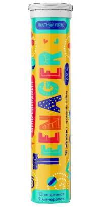 Мультивитамин Тинейджер (Юнивитус М) для детей 12-16 лет табл. шипучие 4.4 г с аром. лайма № 18 БАД
