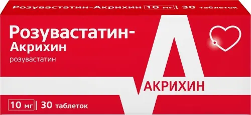 Розувастатин-Акрихин табл. п.п.о. 10 мг № 30