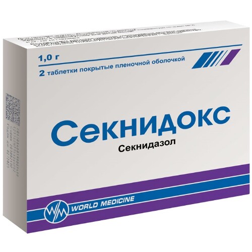Секнидокс табл. п.п.о. 1 г № 2