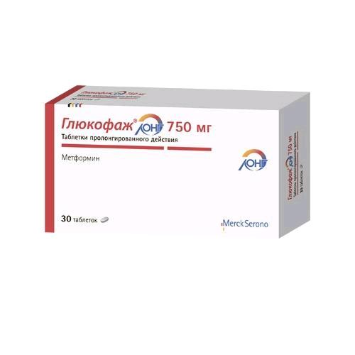 Глюкофаж Лонг табл. с пролонг. высвоб. 750 мг № 30