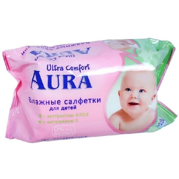 Салфетки влажные детские Аура ультра комфорт с алоэ № 15