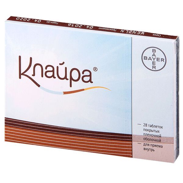 Клайра набор табл. п.п.о. 2 мг+2 мг, 3 мг+2 мг и 1 мг, 3 мг (5 видов) № 28