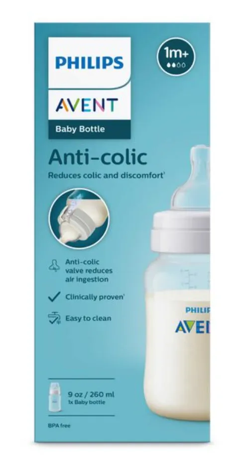 Бутылочка Авент д/кормления полипроп. Anti-colic с силик. соской 260 мл 1+ SCY103/01