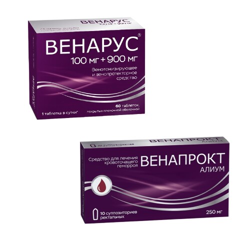 Венапрокт Алиум супп. рект. 250 мг № 10
