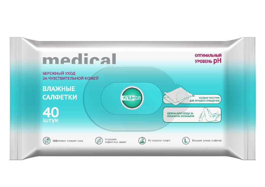 Салфетки влажные Клинса по уходу за лежачими больными № 40