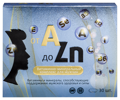 Витамир Витаминный  комплекс A-Zn для мужчин табл. п.о. 900 мг № 30 БАД