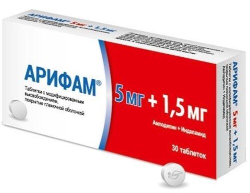 Арифам табл. с модиф. высвоб. п.п.о. 5 мг+1.5 мг № 30