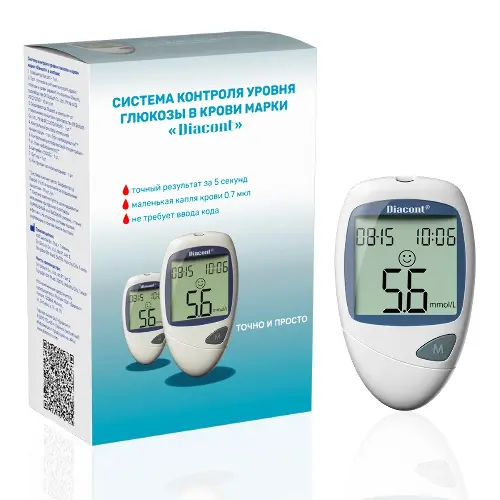 Система контроля уровня глюкозы в крови Диаконт с принадлежностями