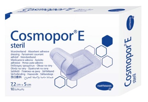 Повязка впитывающая пластырного типа Космопор Е стерил 7.2х5 см № 10