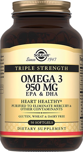 Солгар Тройная Омега-3 950 мг ЭПК и ДГК капс. 1950 мг № 50 БАД