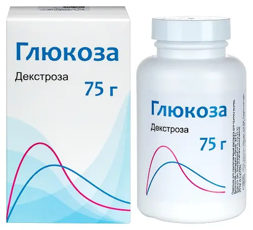 Глюкоза пор. для приг. р-ра д/приема внутрь 75 г 82.5 г банка