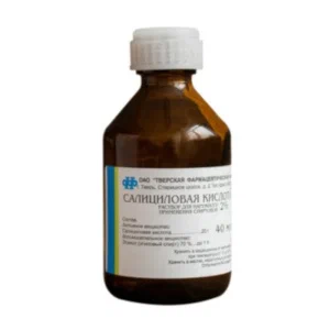 Салициловая кислота р-р для нар. прим. спирт. 1 % 40 мл
