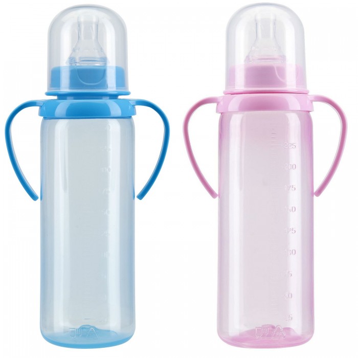 Бутылочка Курносики с силиконовой соской с ручками 250 мл  6+  11133