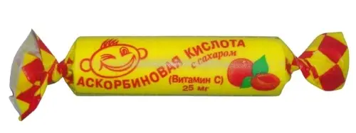 Аскорбиновая кислота с сахаром 25 мг 3 г № 10 персик БАД
