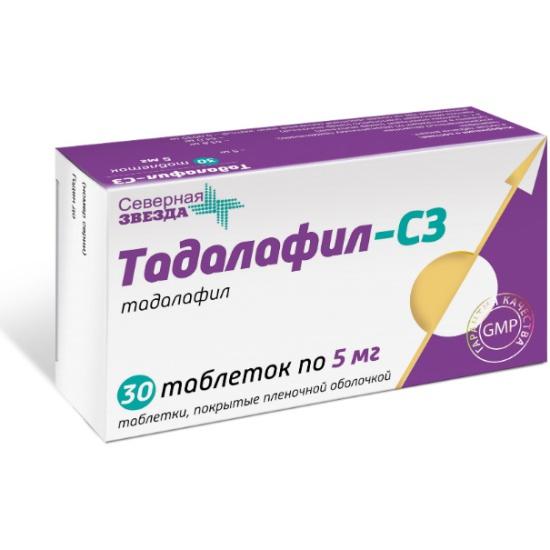 Тадалафил-СЗ табл. п.п.о. 5 мг № 30