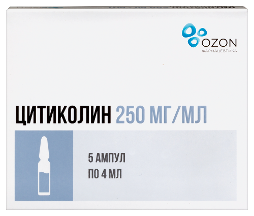 Цитиколин р-р в/в и в/м введ. 250 мг/мл 4 мл № 5 