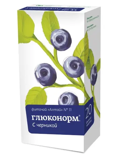 Фиточай Алтай № 11 Глюконорм с черникой ф/п 2 г № 20 БАД