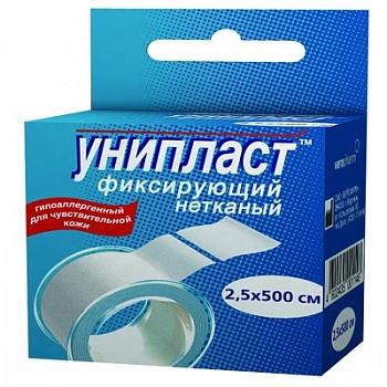 Лейкопластырь 2.5х500 см Унипласт фиксирующий ткан. основа
