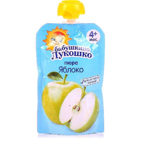 Бабушкино Лукошко пюре 90 г яблоко без сахара 4+ м/уп