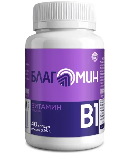 Благомин Витамин В1 (тиамин) капс. 0.25 г № 40 БАД