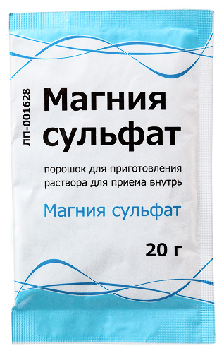 Магния сульфат пор. для приг. р-ра д/приема внутрь 25 г №1