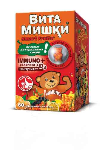 ВитаМишки Иммуно+ облепиха паст. жев. 2.5 г № 30 БАД