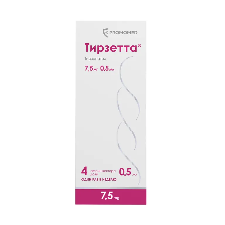 Тирзетта р-р п/к введ. 7.5 мг/доза 0.5 мл №1 шприцы в автоинжекторах № 4