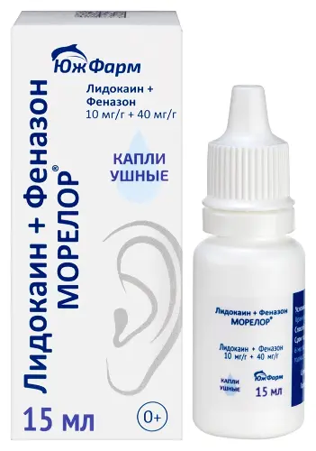 Лидокаин+Феназон Морелор капли ушные 10 мг/г+40 мг/г 17.1 г