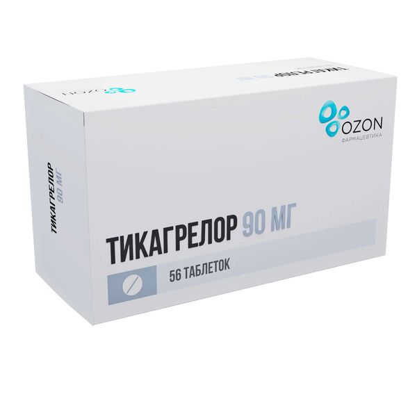 Тикагрелор табл. п.п.о. 90 мг № 56