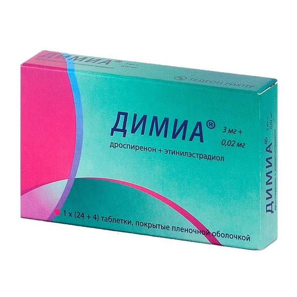 Димиа табл. п.п.о. 3 мг+0.02 мг № 28