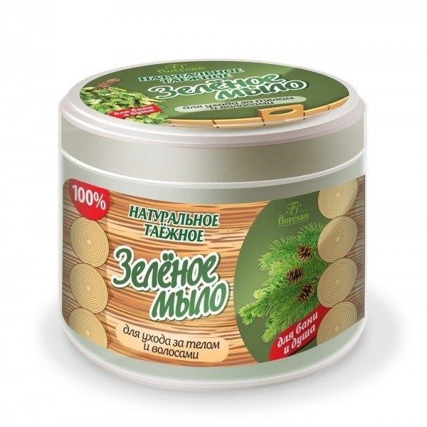 Мыло Натуральное Зеленое Таежное для ухода за телом и волосами  д/бани/душа 450 мл