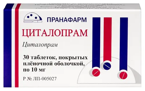 Циталопрам табл. п.п.о. 10 мг № 30