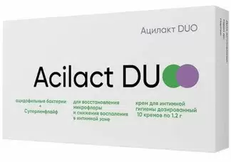 Ацилакт DUO крем для интимной гигиены дозир. 1.2 г №10