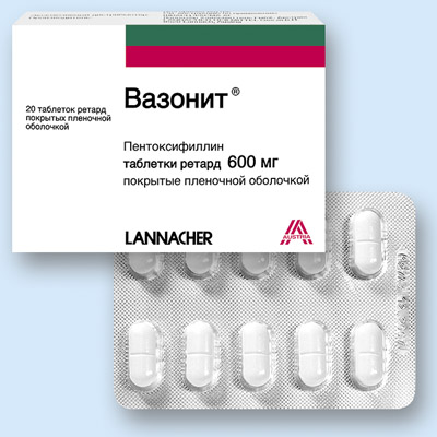 Вазонит табл. пролонг. д-я п.п.о. 600 мг № 20