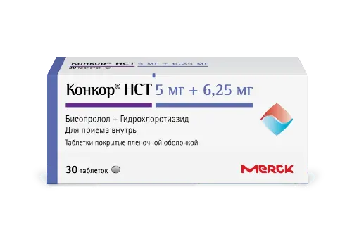 Конкор НСТ табл. п.п.о. 5 мг + 6.25 мг № 30