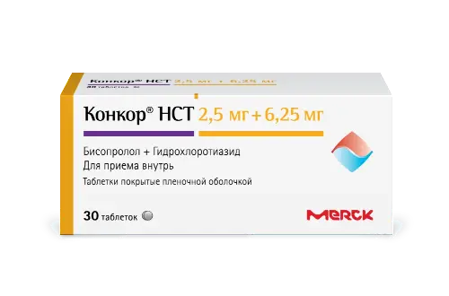 Конкор НСТ табл. п.п.о. 2.5 мг + 6.25 мг № 30