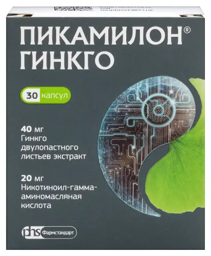 Пикамилон Гинкго капс. 40 мг+20 мг № 30