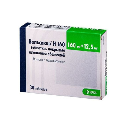 Вальсакор Н 160 табл. п.п.о. 160 мг+12.5 мг № 30