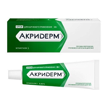 Акридерм мазь для нар. прим. 0.05 % 30 г Акридерм мазь для нар. прим. 0.05 % 30 г
