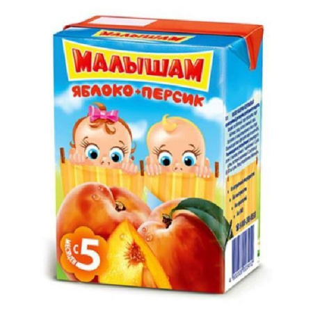 Нектар Фрутоняня Малышам яблоко персик неосветл. 5+ 200 мл