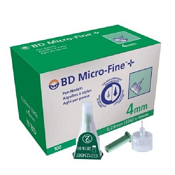Иглы для шприц-ручки BD Micro-Fine Plus 32G 0.23х4 мм №100