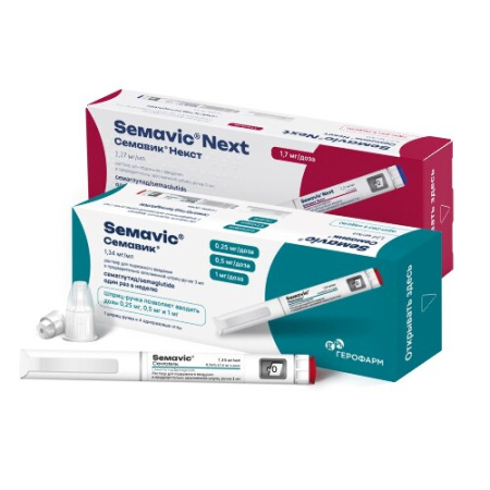 Семавик р-р для п/к введ. 0.25/0.5/1 мг/доза в шприц-ручке 3 мл № 1 + иглы № 4
