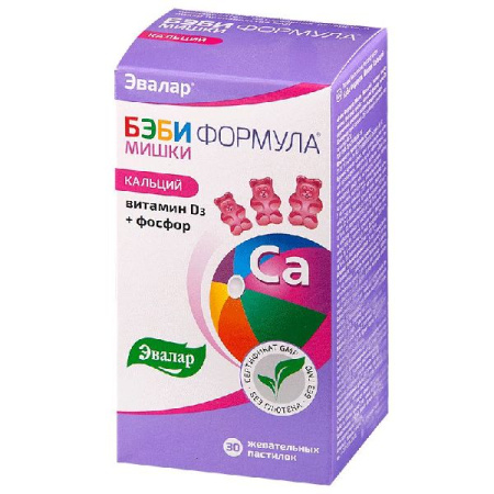 Бэби Формула Мишки Кальций паст. жев. 2,5 г № 30 БАД