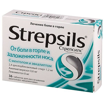 Стрепсилс с ментолом и эвкалиптом табл. для расс. № 36 