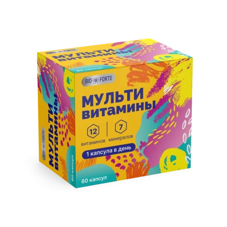 Мультивитаминный комплекс: витамины и минералы для взрослых Биофорте капс. 680 мг № 60 БАД