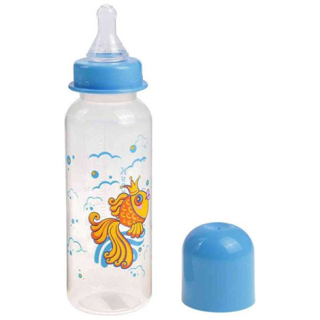 Бутылочка Курносики полипропилен с силик. соской Золотая рыбка 250 мл 0+ 11141
